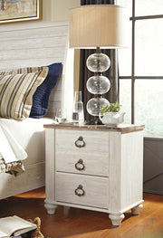 Willowton King Sleigh Bed with Mirrored Dresser, Chest and Nightstand