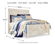 Bellaby Queen Crossbuck Panel Bed with Mirrored Dresser