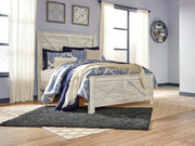Bellaby Queen Crossbuck Panel Bed with Mirrored Dresser
