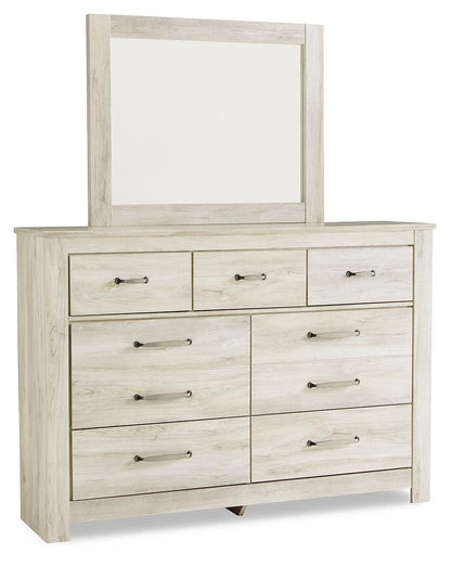 Bellaby Queen Panel Bed with Mirrored Dresser