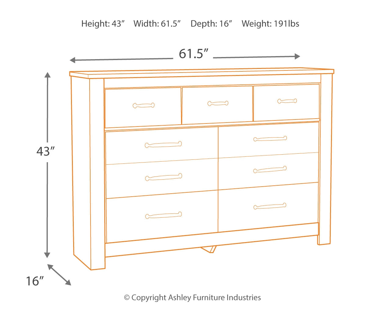 Bellaby Seven Drawer Dresser