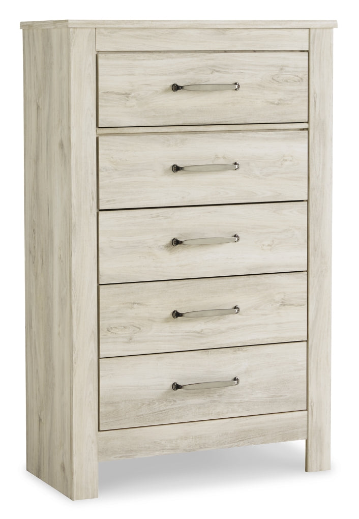 Bellaby Queen Panel Headboard Bed with Mirrored Dresser, Chest and Nightstand