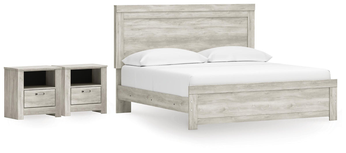 Bellaby King Panel Bed and 2 Nightstands