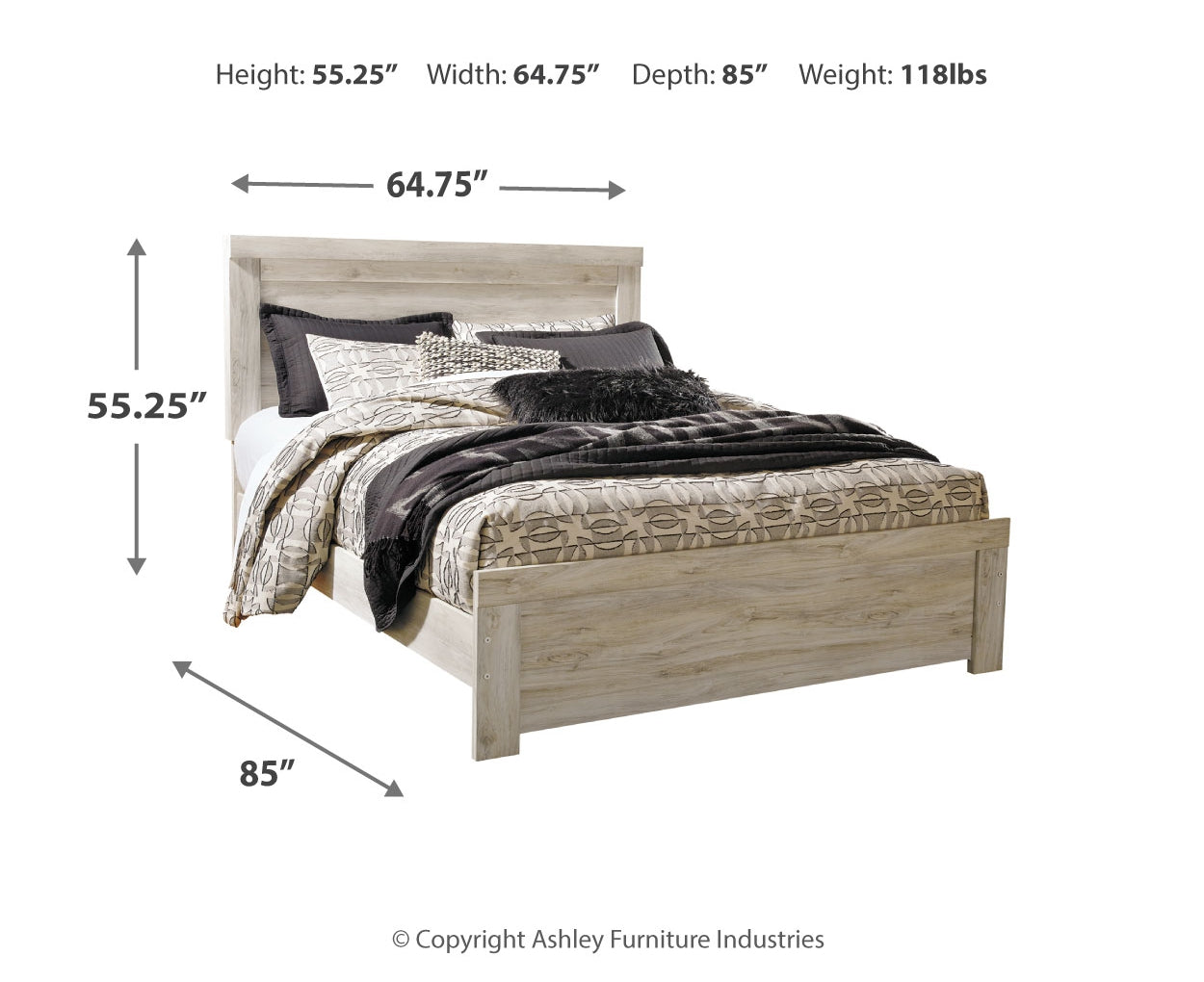 Bellaby Queen Panel Bed with Mirrored Dresser