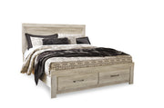 Bellaby King Platform Bed with 2 Storage Drawers with Mirrored Dresser, Chest and Nightstand