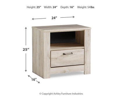 Bellaby King Platform Bed with 2 Storage Drawers with Mirrored Dresser and Nightstand
