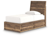 Chirason Twin Panel Bed with Storage, Dresser and Mirror