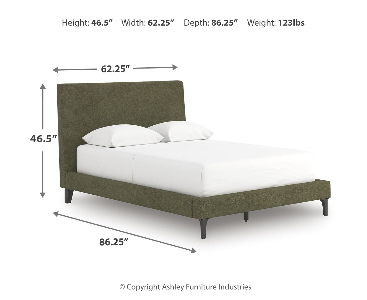 Zadilyn Full UPH Bed w/Roll Slats
