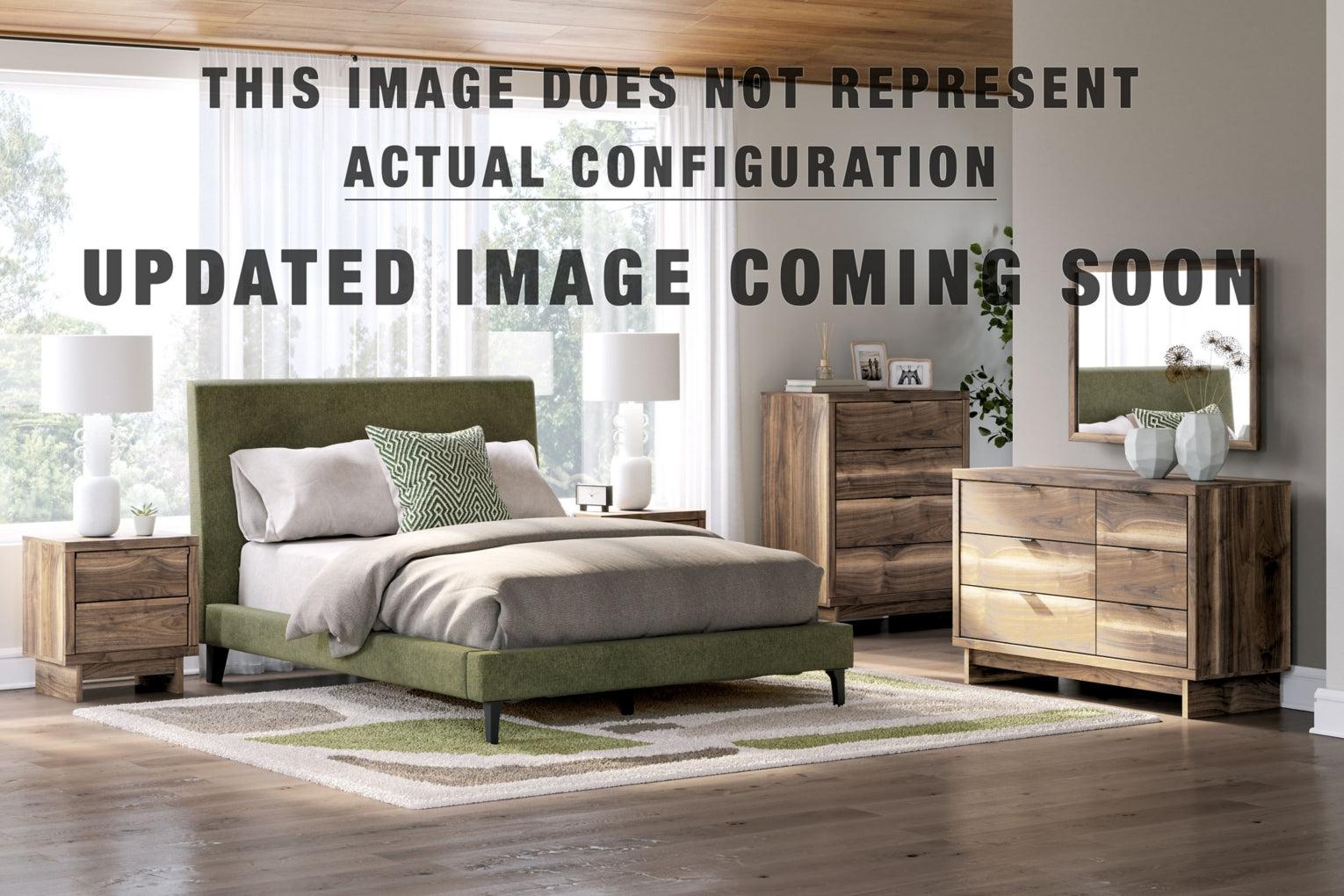 Chirason King Panel Bed with Storage, Dresser, Mirror and Nightstand