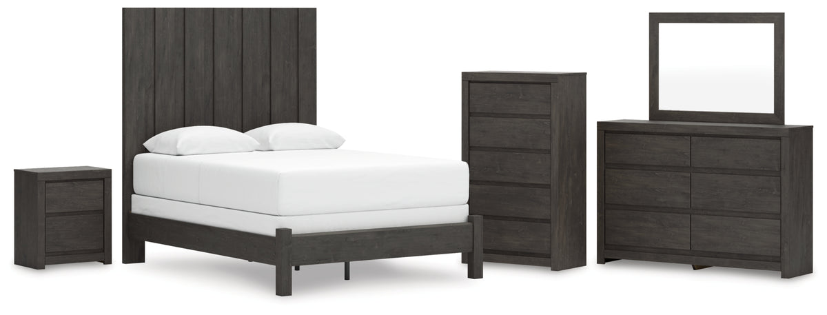 Fraluna Queen Panel Bed, Dresser, Mirror, Chest and Nightstand