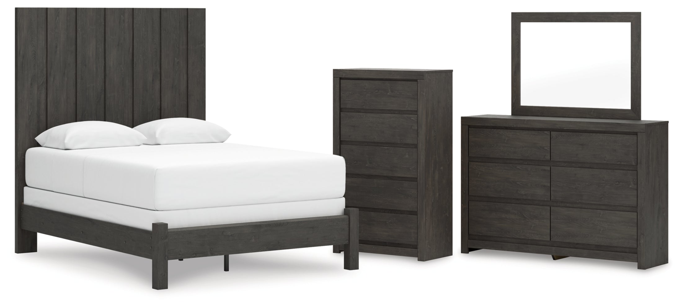 Fraluna Queen Panel Bed, Dresser, Mirror and Chest