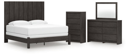 Fraluna King Panel Bed, Dresser, Mirror and Chest