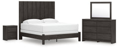 Fraluna King Panel Bed, Dresser, Mirror and Nightstand