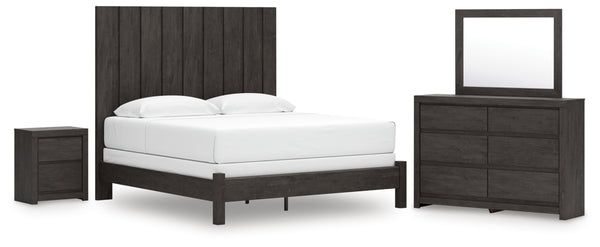 Fraluna King Panel Bed, Dresser, Mirror and Nightstand