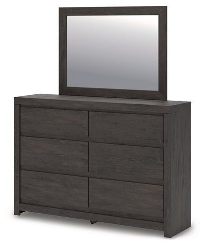 Fraluna King Panel Storage Bed, Dresser, Mirror, Chest and Nightstand