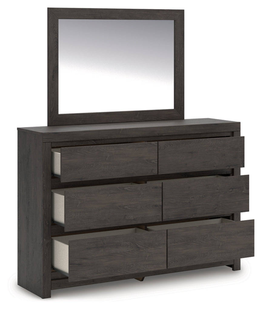 Fraluna King Panel Bed, Dresser, Mirror, Chest and Nightstand
