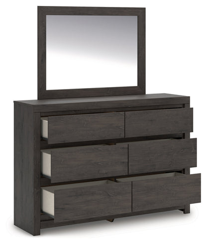 Fraluna King Panel Bed, Dresser, Mirror, Chest and Nightstand