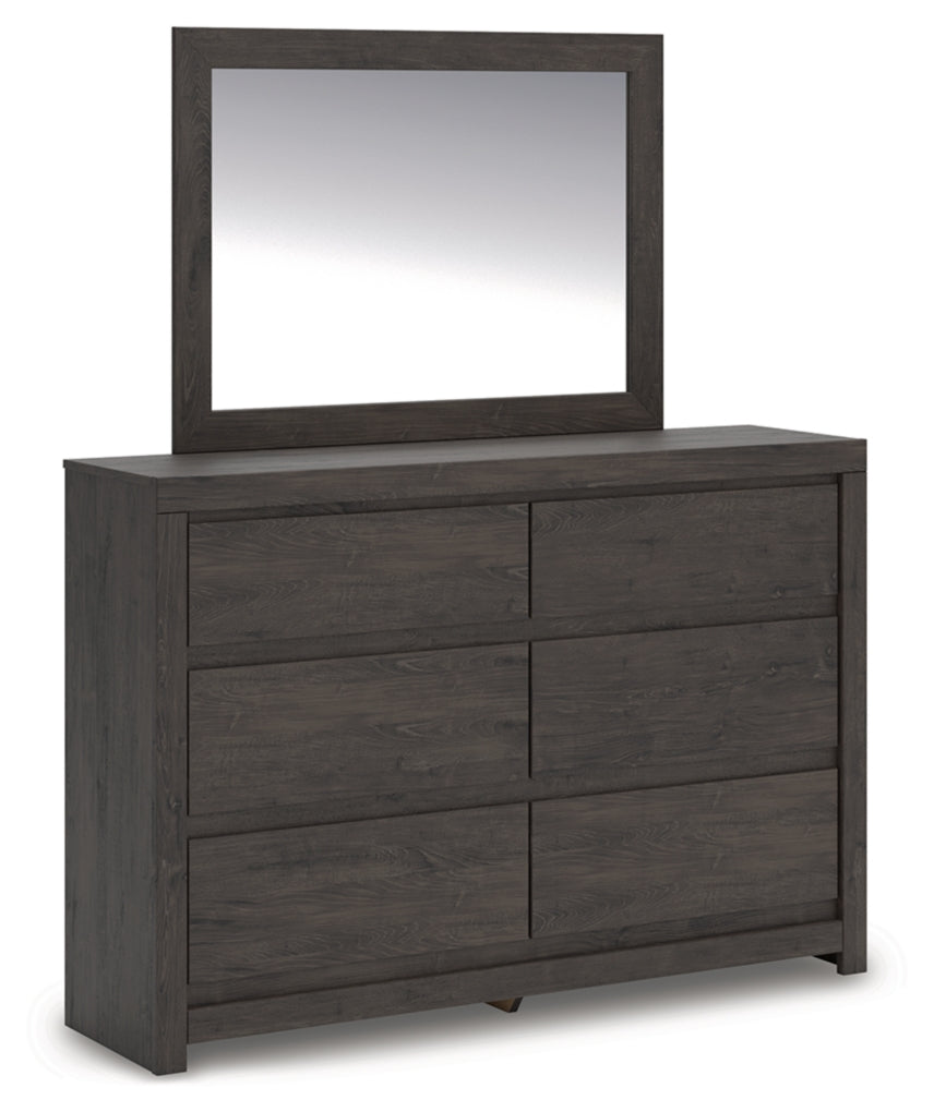 Fraluna King Panel Bed, Dresser, Mirror, Chest and Nightstand