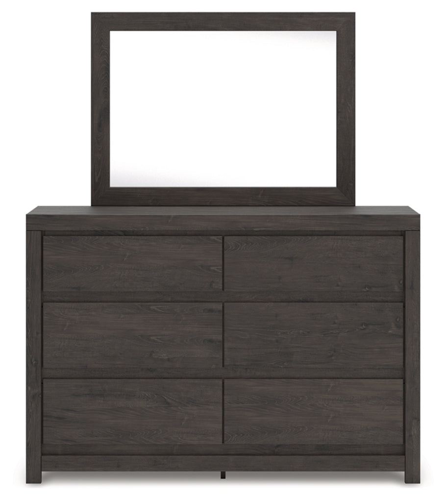 Fraluna King Panel Bed, Dresser, Mirror, Chest and Nightstand
