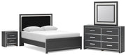 Zuraleus Queen Upholstered Panel Platform Bed, Dresser, Mirror and Nightstand