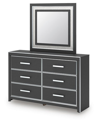 Zuraleus Queen Upholstered Panel Platform Bed, Dresser, Mirror and Nightstand