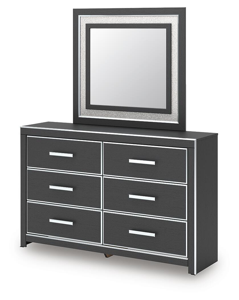 Zuraleus King Upholstered Panel Bed, Dresser, Mirror and Nightstand