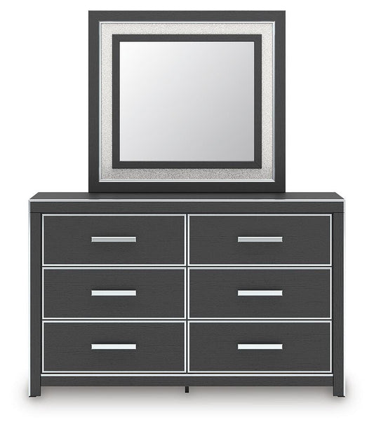 Zuraleus King Upholstered Panel Bed, Dresser, Mirror and Nightstand