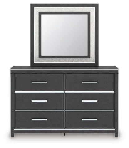 Zuraleus Queen Upholstered Panel Platform Bed, Dresser, Mirror and Nightstand