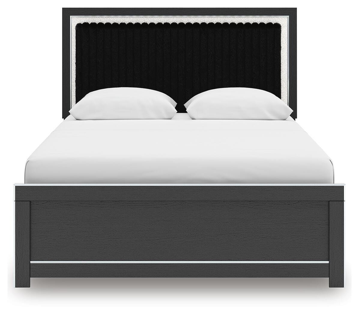 Zuraleus Queen Upholstered Panel Platform Bed, Dresser, Mirror and Nightstand