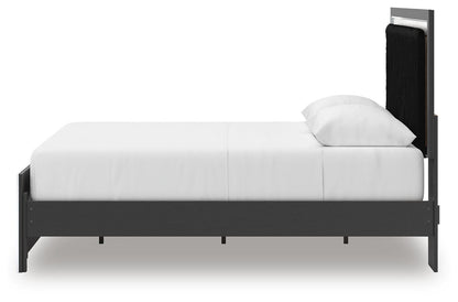 Zuraleus Queen Upholstered Panel Platform Bed, Dresser, Mirror and Nightstand