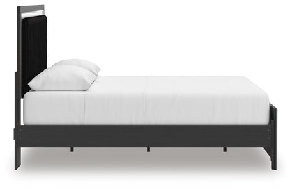 Zuraleus Queen Upholstered Panel Platform Bed, Dresser, Mirror and Nightstand