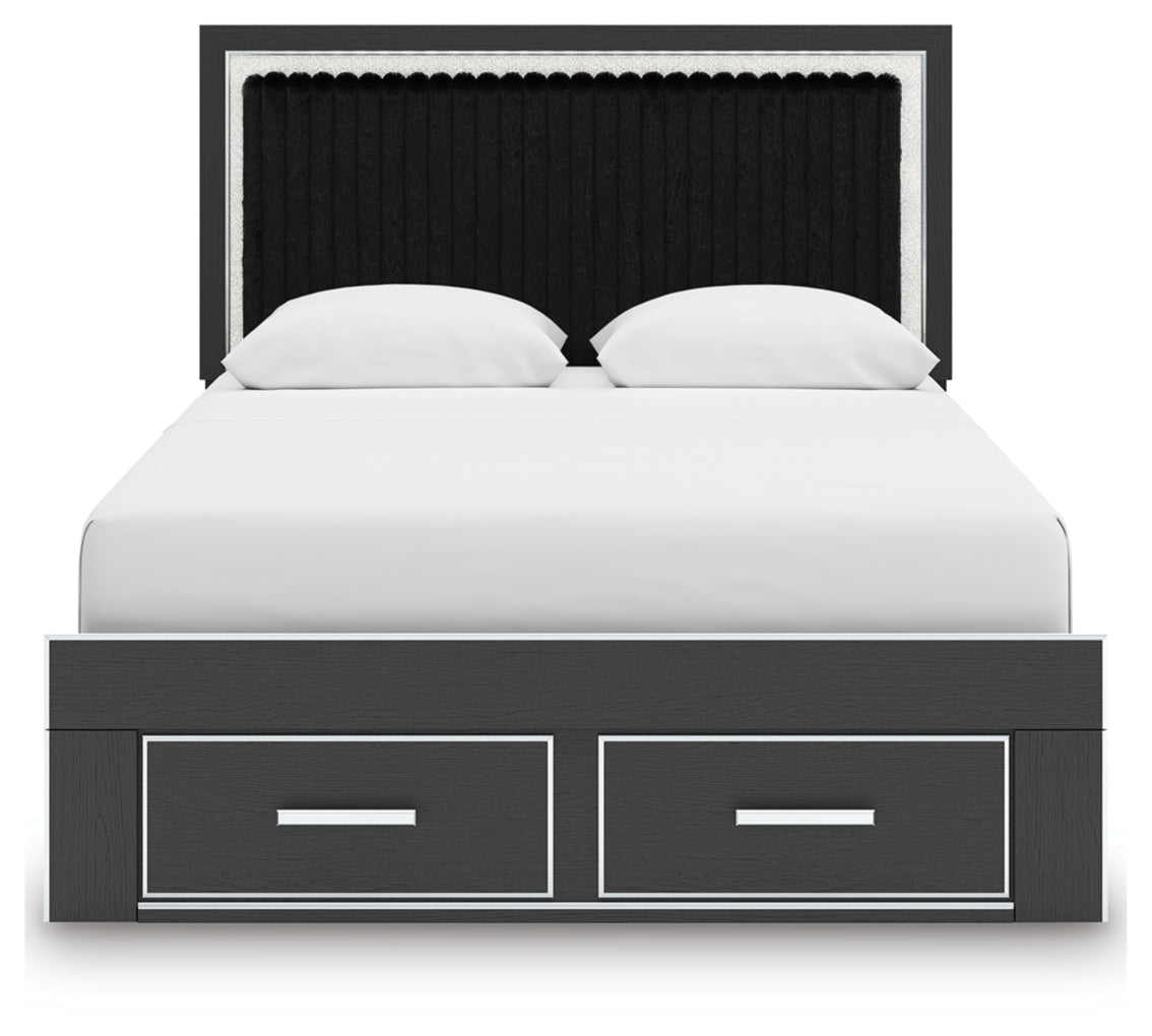 Birmonton Queen Upholstered Panel Storage Bed
