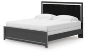 Zuraleus King Upholstered Panel Bed, Dresser, Mirror and Nightstand