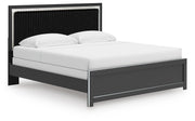 Zuraleus King Upholstered Panel Bed, Dresser, Mirror and Nightstand