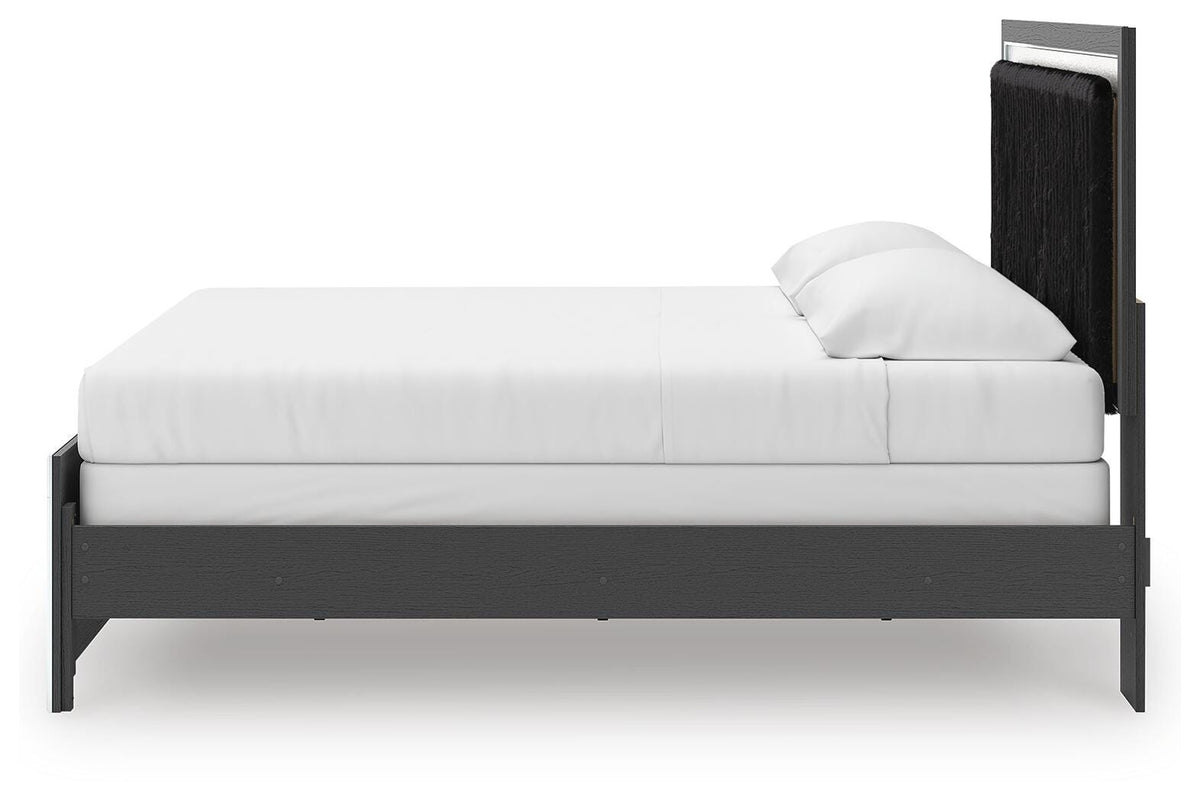 Zuraleus King Upholstered Panel Bed, Dresser, Mirror and Nightstand