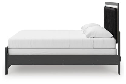 Zuraleus King Upholstered Panel Bed, Dresser, Mirror and Nightstand
