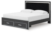 Birmonton King Upholstered Panel Storage Bed