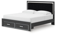 Birmonton King Upholstered Panel Storage Bed