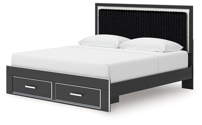 Birmonton King Upholstered Panel Storage Bed
