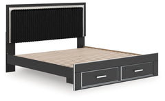 Birmonton King Upholstered Panel Storage Bed