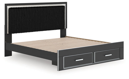 Birmonton King Upholstered Panel Storage Bed