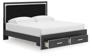Birmonton King Upholstered Panel Storage Bed