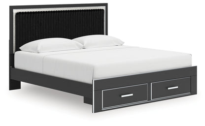 Birmonton King Upholstered Panel Storage Bed