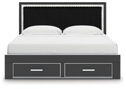 Birmonton King Upholstered Panel Storage Bed
