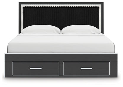 Birmonton King Upholstered Panel Storage Bed