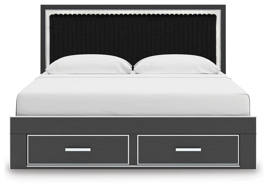 Birmonton King Upholstered Panel Storage Bed