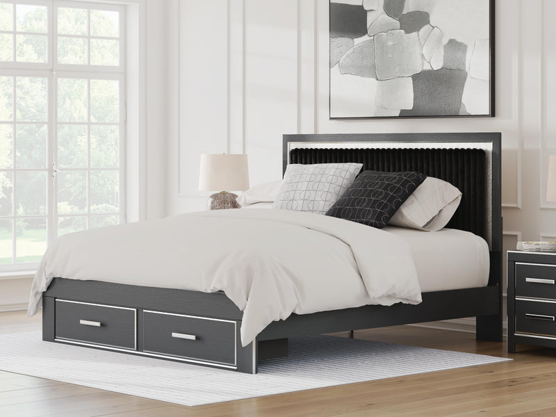 Birmonton King Upholstered Panel Storage Bed
