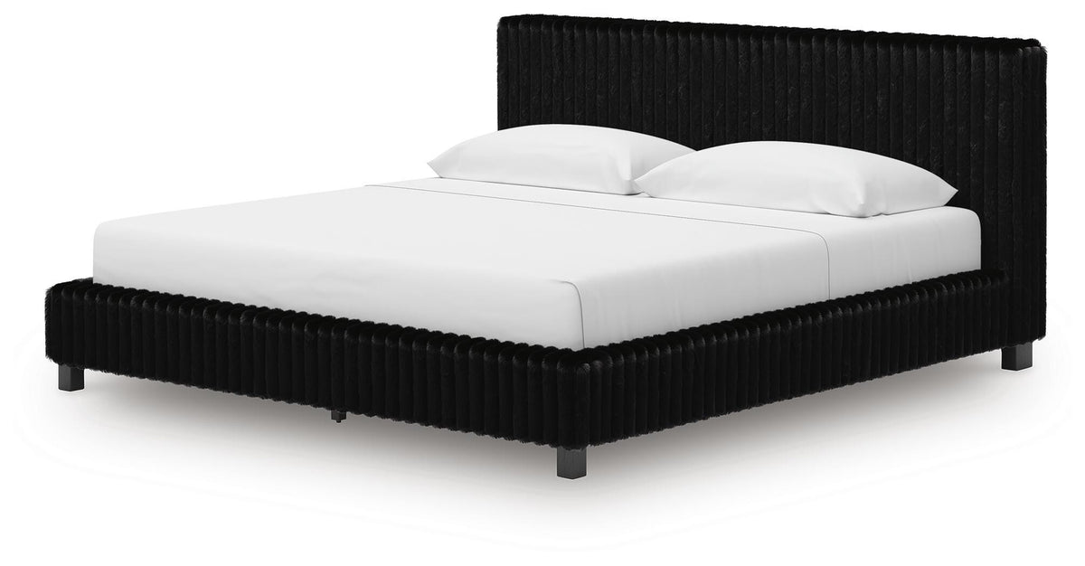 Birmonton King Upholstered Bed, 2 Chests and 2 Nightstands