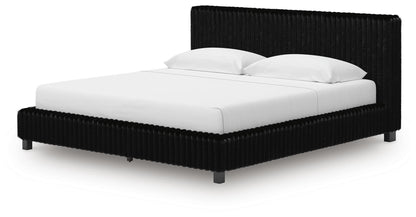 Birmonton King Upholstered Bed, 2 Chests and 2 Nightstands