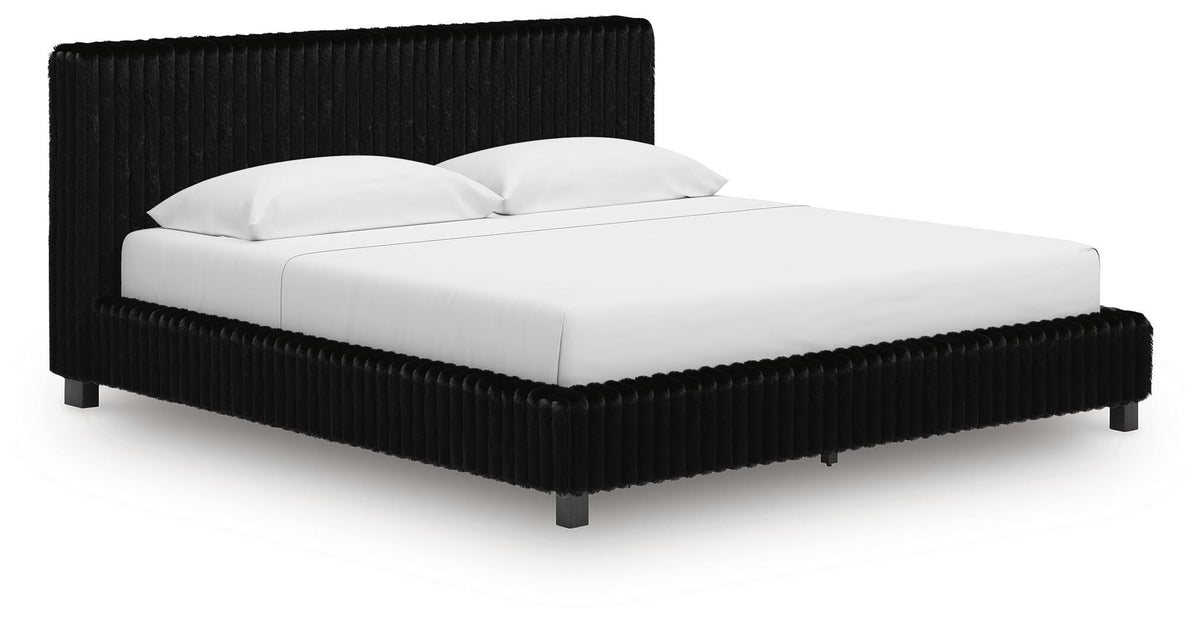 Birmonton King Upholstered Bed, 2 Chests and 2 Nightstands